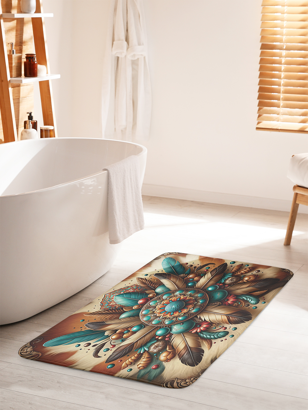 

Коврик для ванной туалета душа JoyArty "Индейский мотив", bath_429805_60x100