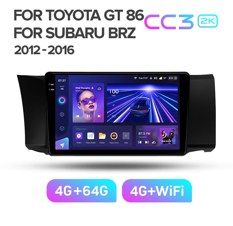 Магнитола TEYES SUBARU BRZTOYOTA GT86 2012-2016 г CC3 2K 464ГБ 3689000₽