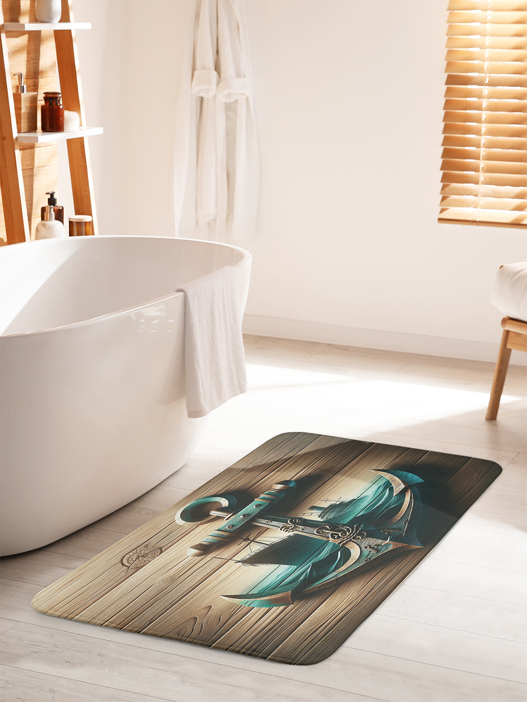 

Коврик для ванной туалета душа JoyArty "Судно в море", bath_429439_60x100