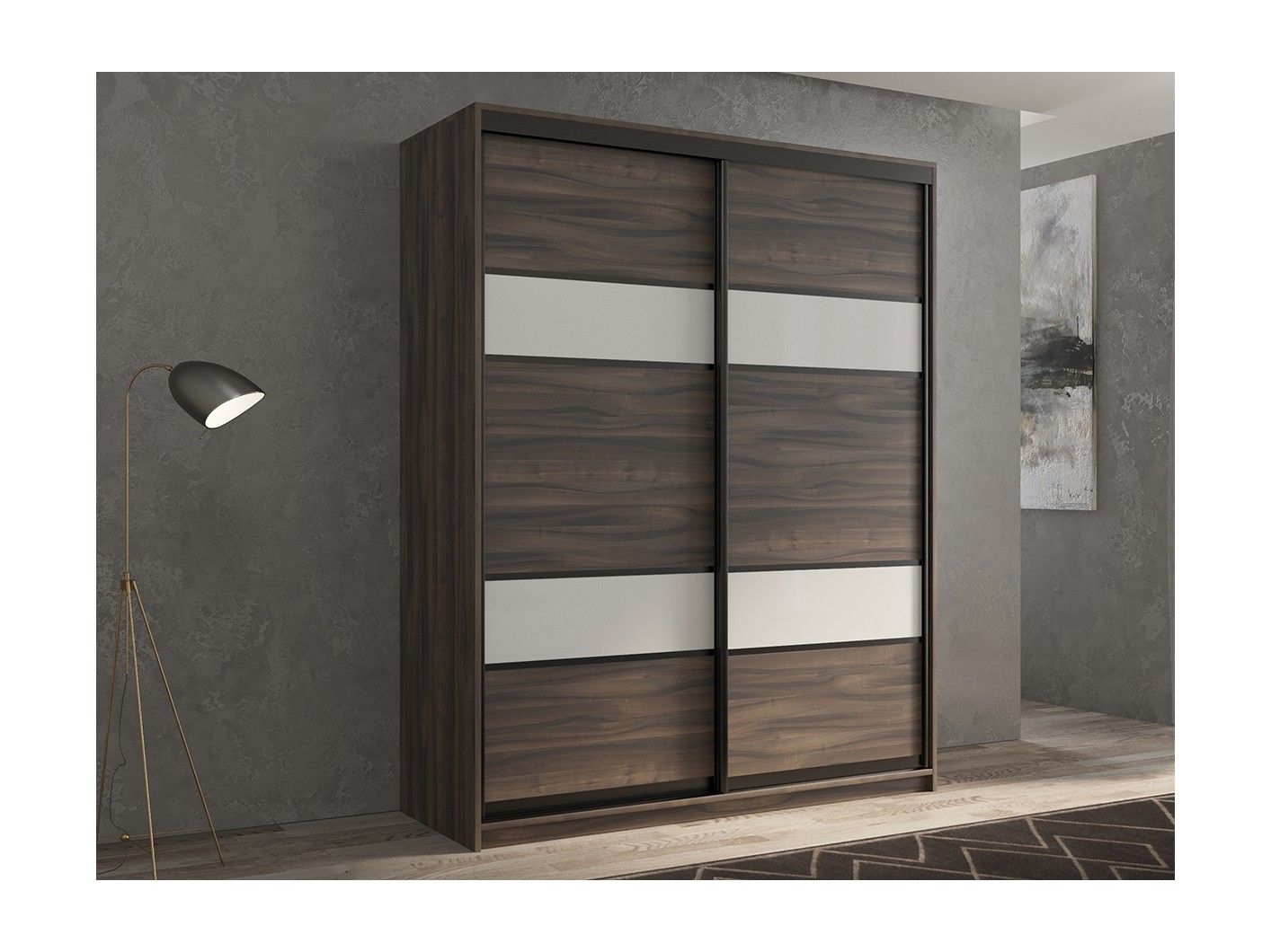 

Шкаф-купе 2-х дверный Кааппи 8 Орех Тьеполло 120х45х230 см