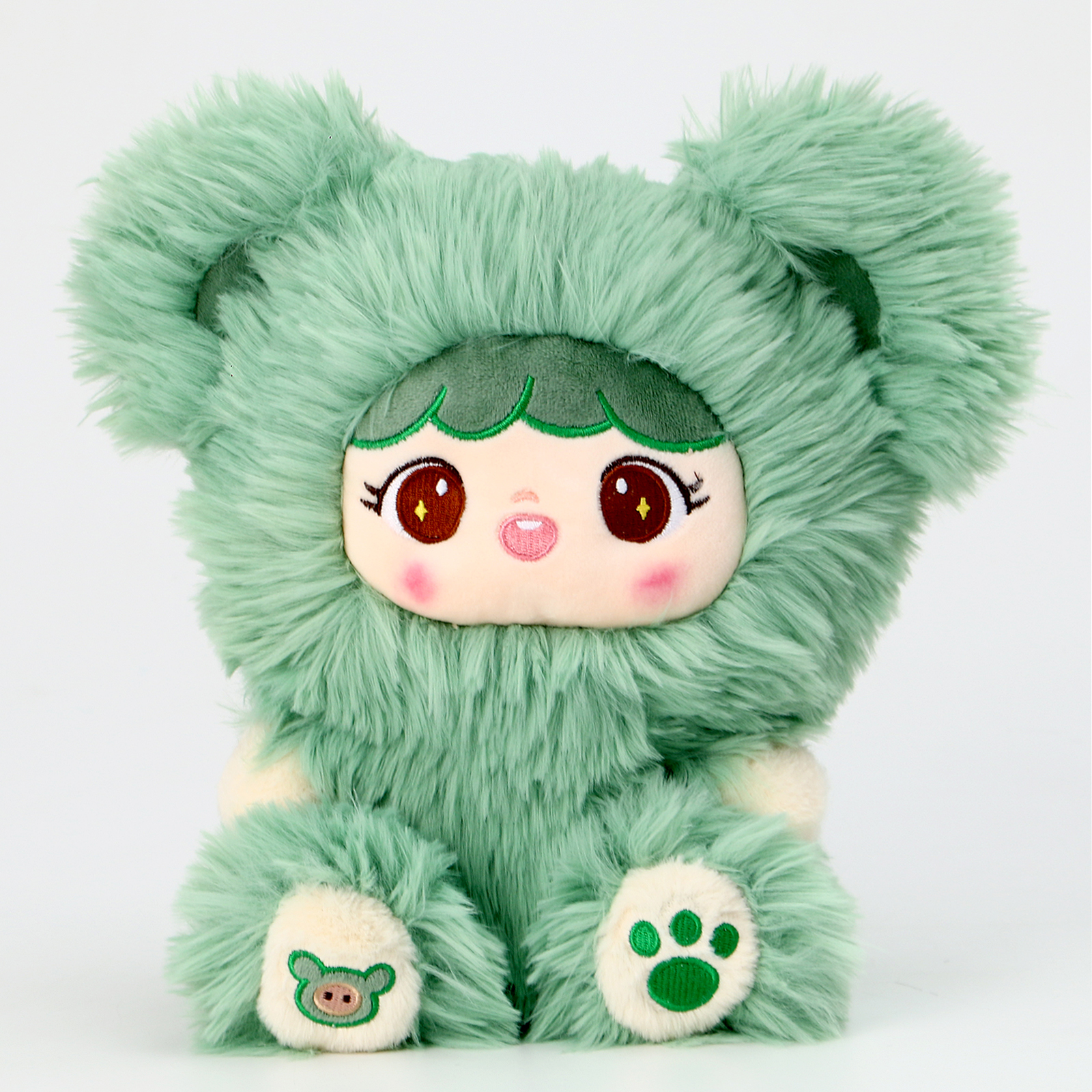 

Мягкая игрушка "Кукла" в костюме мишки, 30 см, цвет зеленый