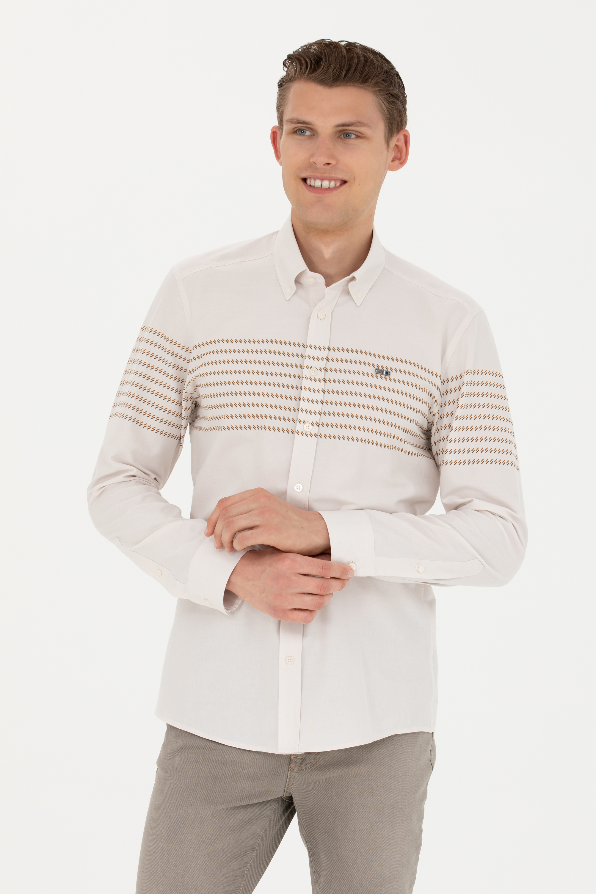 

Рубашка мужская U.S. POLO Assn. G081GL0040YELO белая XL, Белый, G081GL0040YELO