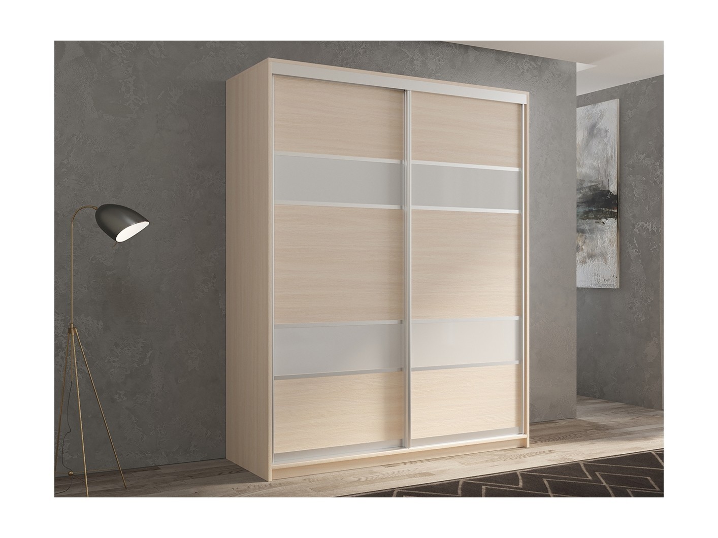 

Шкаф-купе 2-х дверный Кааппи 8 Дуб молочный 120х45х230 см