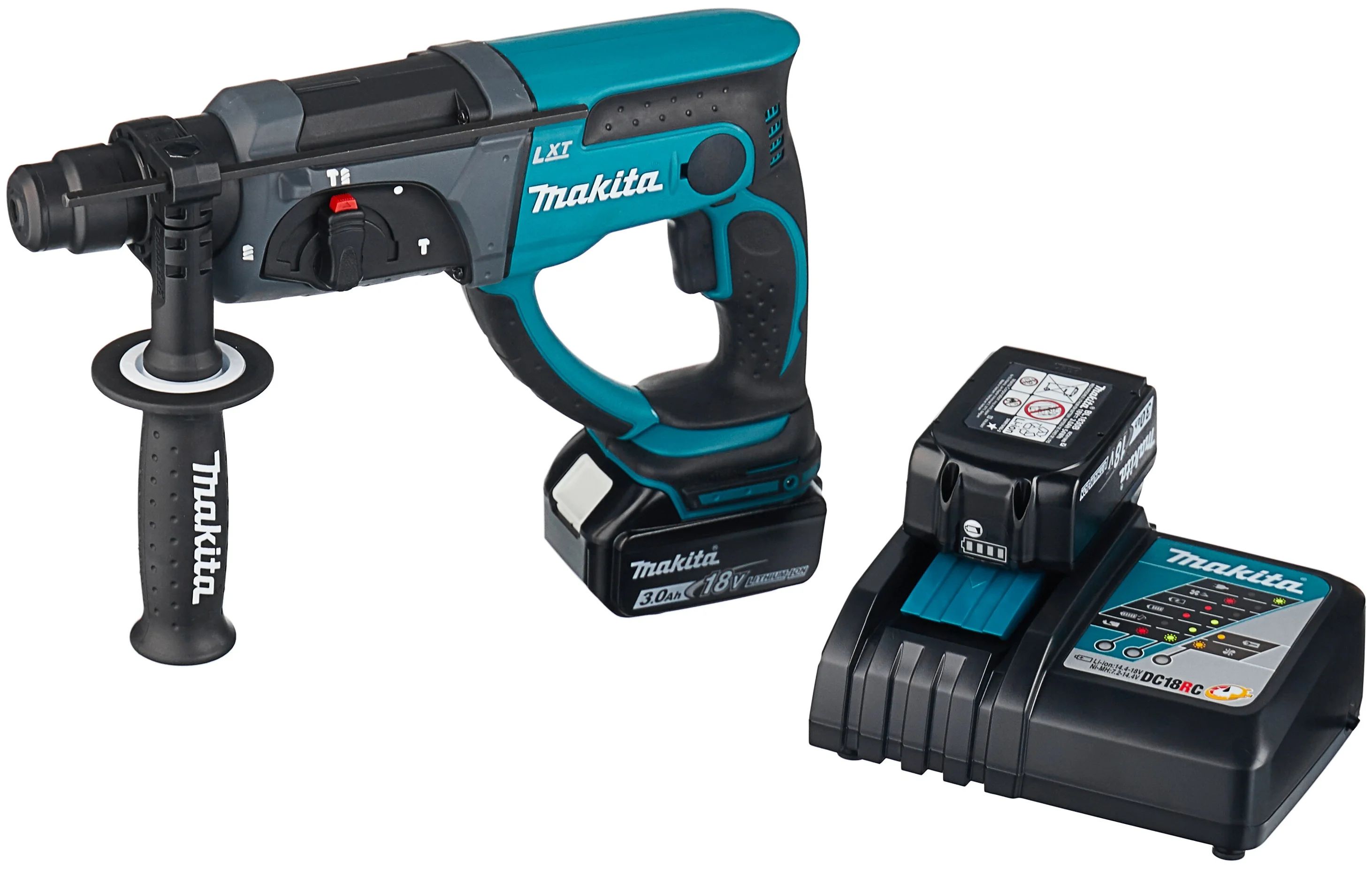 Makita DHR202RFE Перфоратор ак,SDS+,18В,2х3АчLi-ion,3реж,1.9Дж,0-4000ум,3.5кг,чем,подсвет