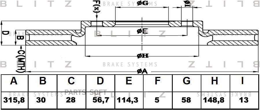 

Диск тормозной BLITZ bs0403