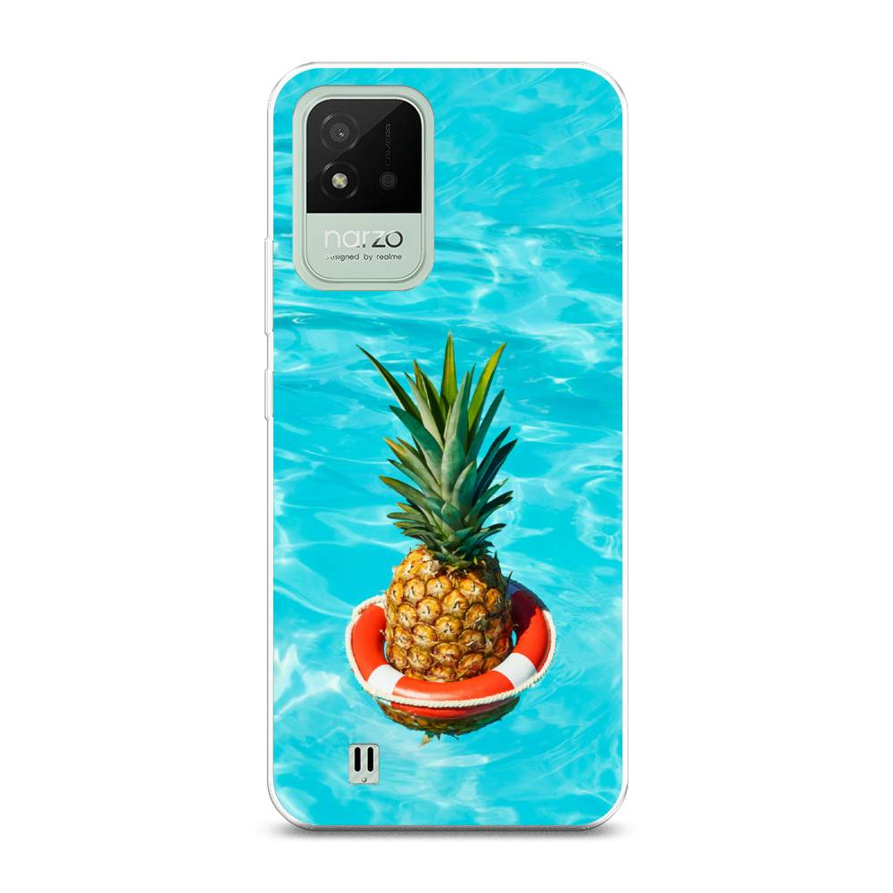 

Чехол Awog на Realme Narzo 50i "Ананас в бассейне", Разноцветный, 2510050-10