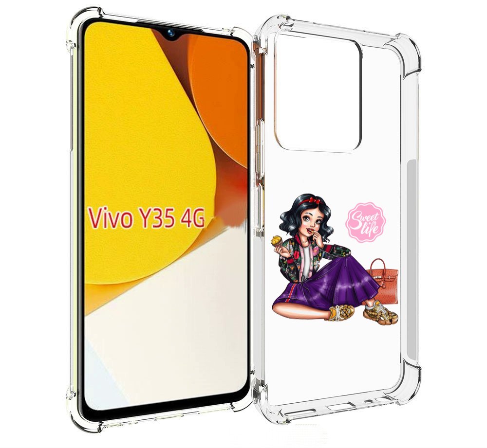 

Чехол MyPads Сладкая-жизнь женский для Vivo Y35 4G 2022 / Vivo Y22, Прозрачный, Tocco