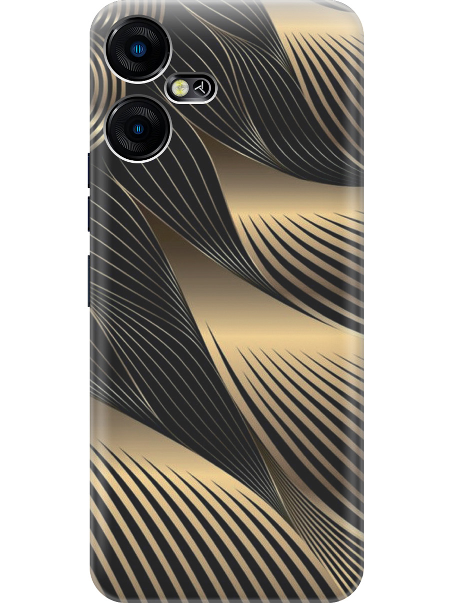 

Силиконовый чехол на Tecno Pova Neo 3 "Золотистые изгибы", Золотистый;черный, 20001480