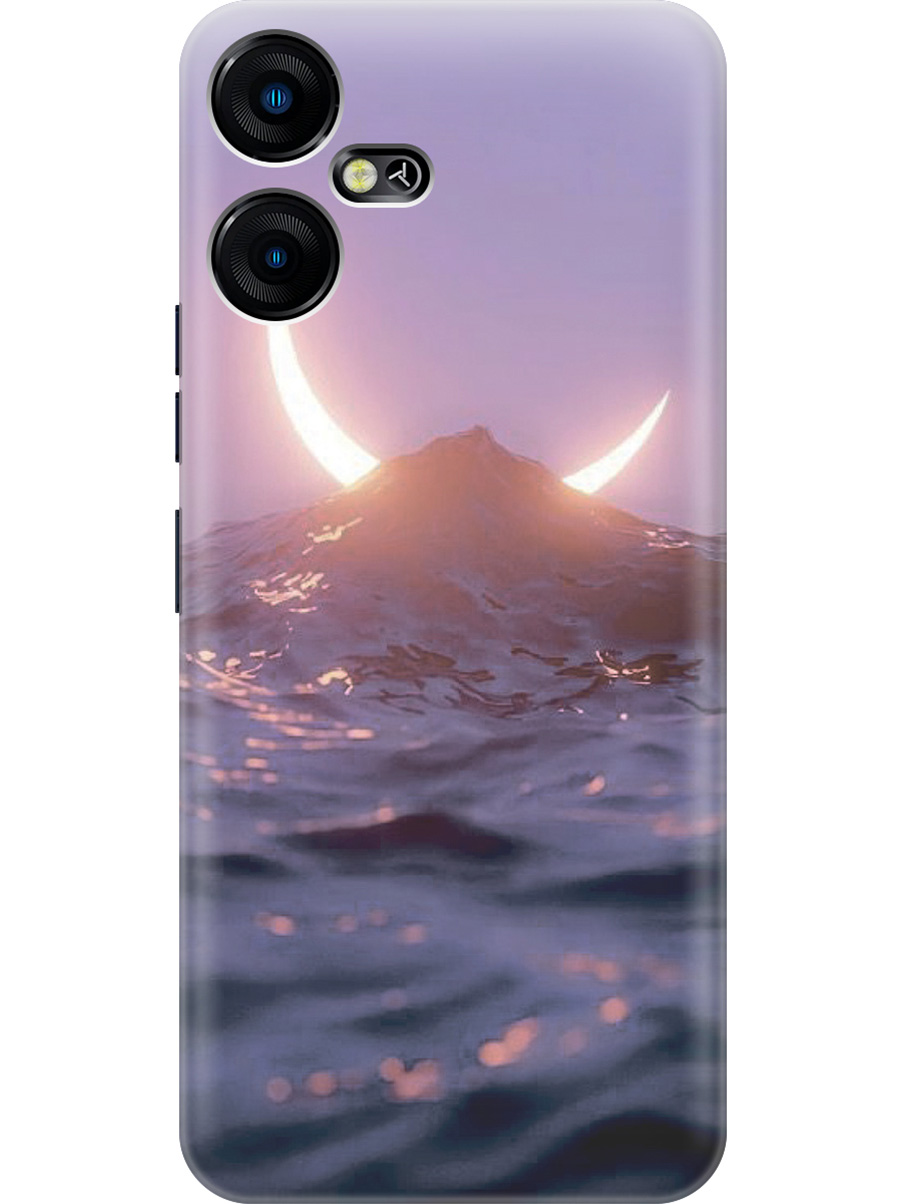 

Силиконовый чехол на Tecno Pova Neo 3 "Месяц и море", Желтый;розовый;синий, 20001480