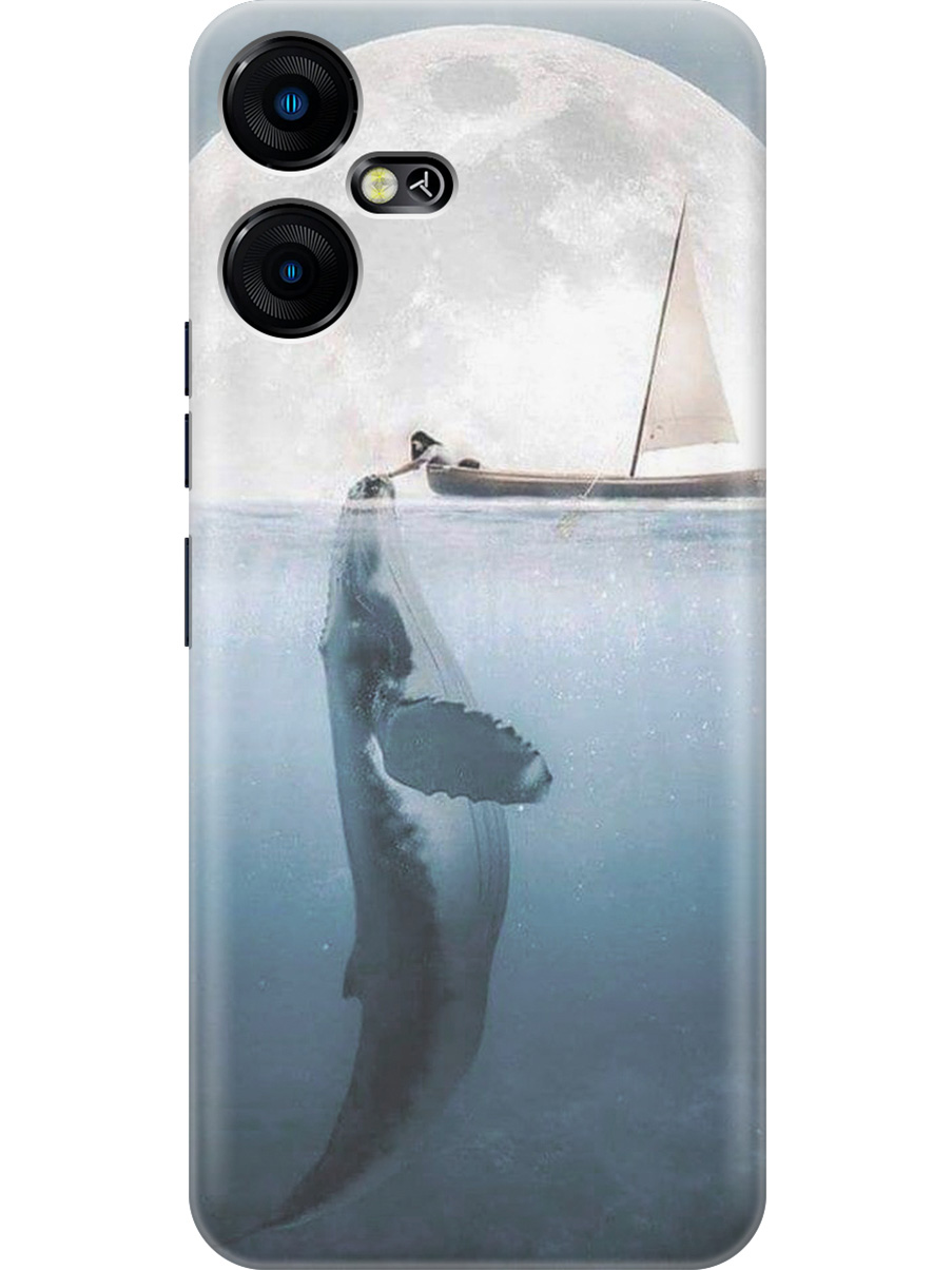 

Силиконовый чехол на Tecno Pova Neo 3 "Кит и лодка", Белый;голубой;серый, 20001480