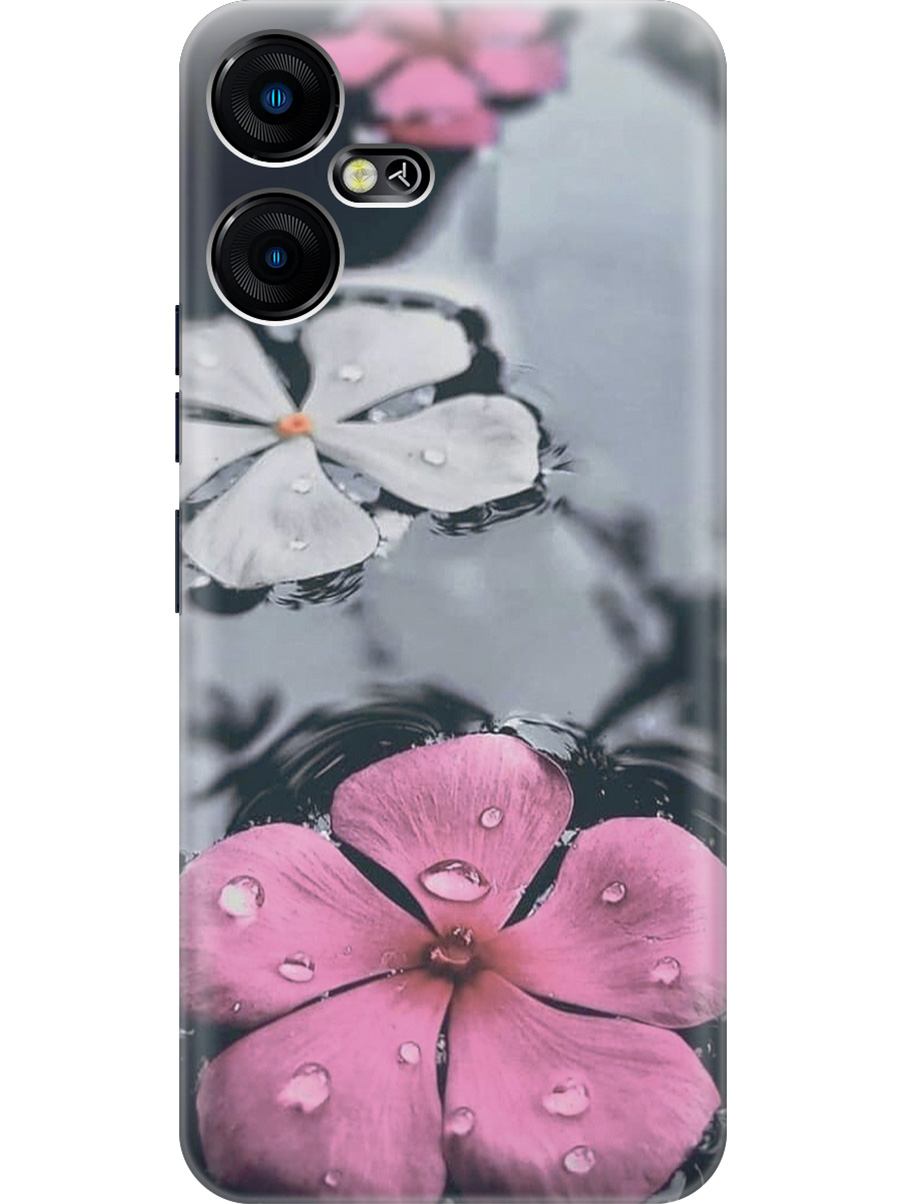

Силиконовый чехол на Tecno Pova Neo 3 "Фиалки в воде", Розовый;серый, 20001480