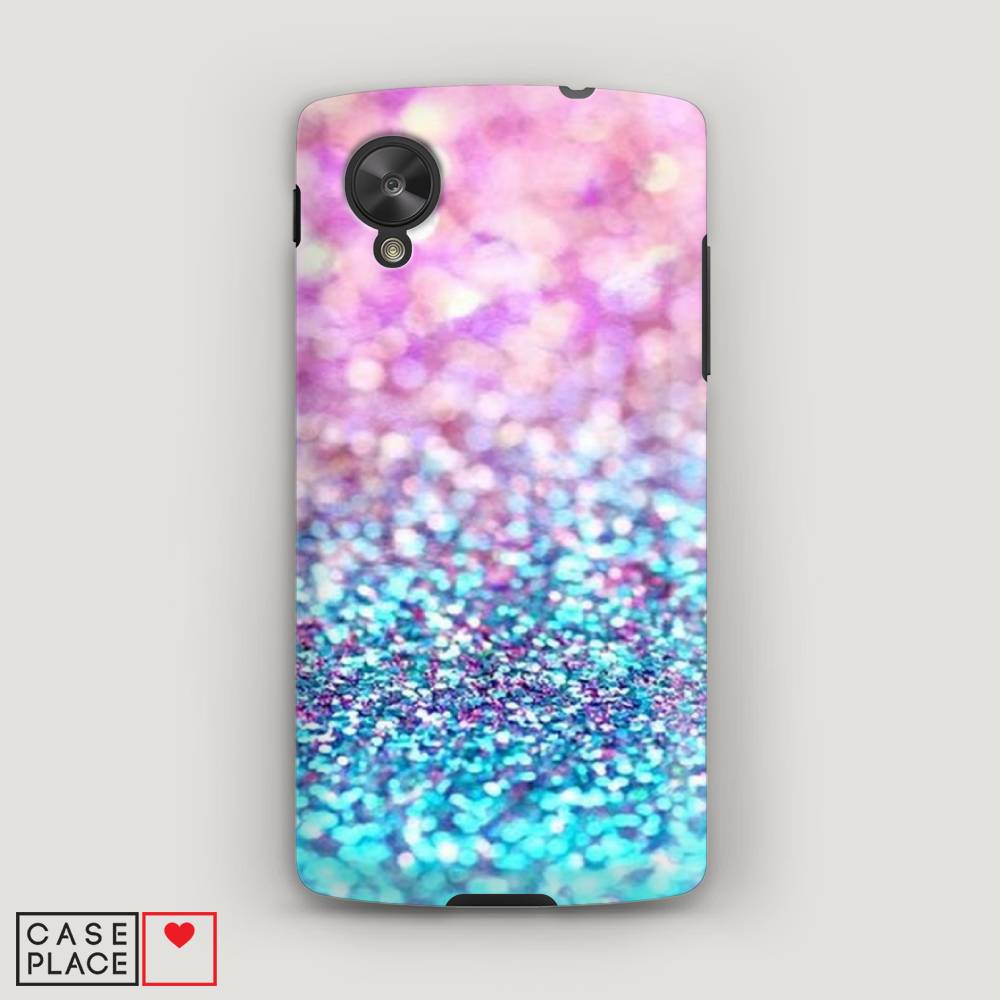 

Чехол Awog "Розово-голубые глиттеры рисунок" для LG Nexus 5