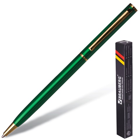 

Подарочная шариковая ручка Brauberg 141404 Slim Green корпус зеленый 1 мм синяя
