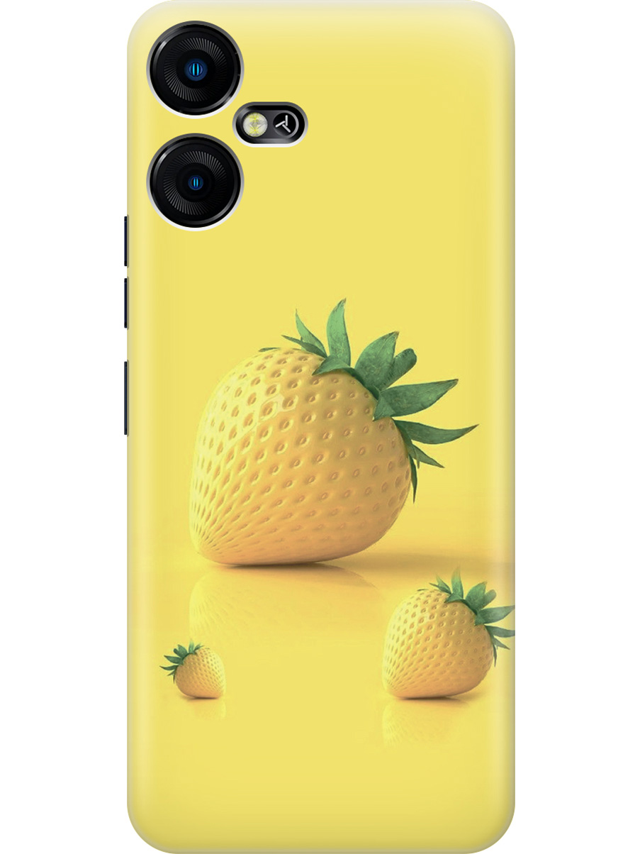 

Силиконовый чехол на Tecno Pova Neo 3 "Желтая клубника", Черный, 20001480