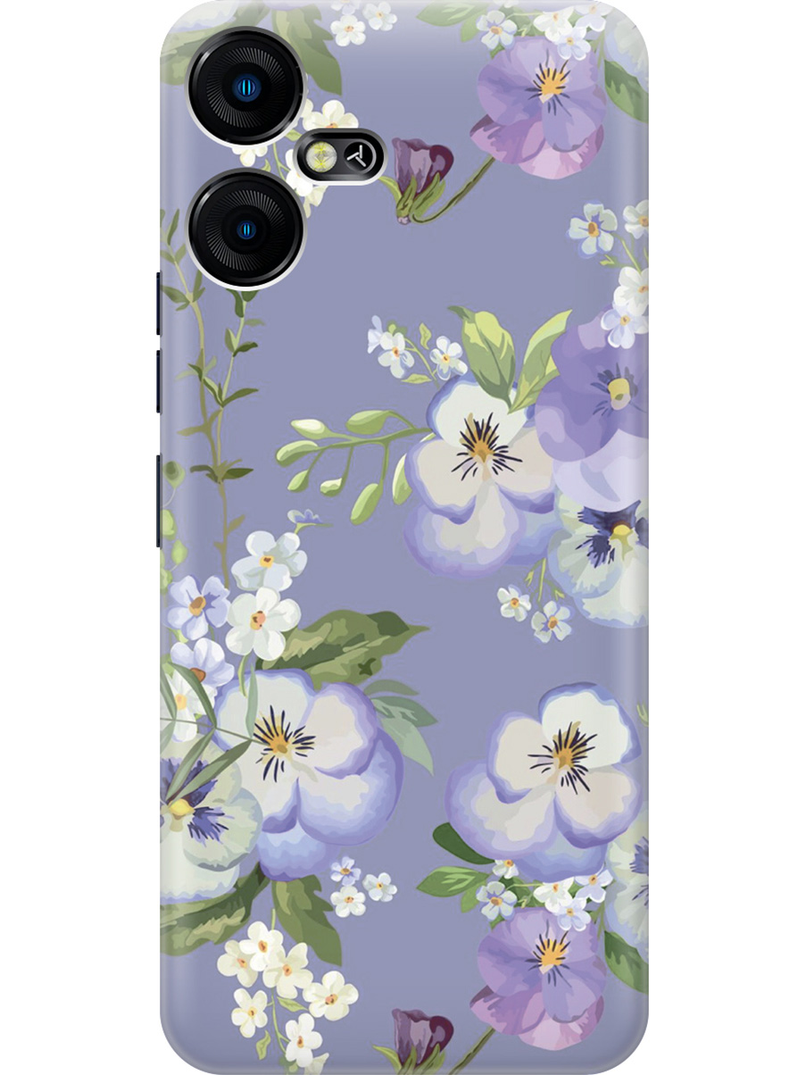 

Силиконовый чехол на Tecno Pova Neo 3 "Цветочки на синем фоне", Белый;синий, 20001480