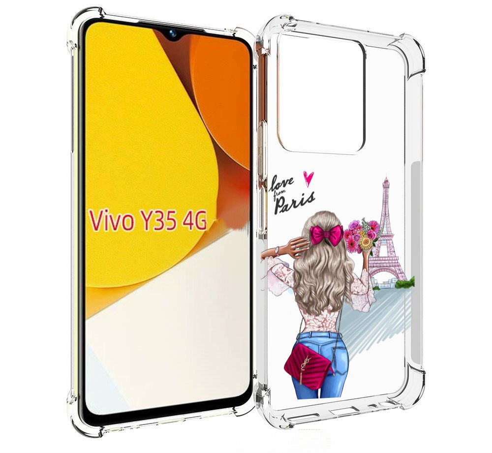 

Чехол MyPads Парижанка женский для Vivo Y35 4G 2022 / Vivo Y22, Прозрачный, Tocco