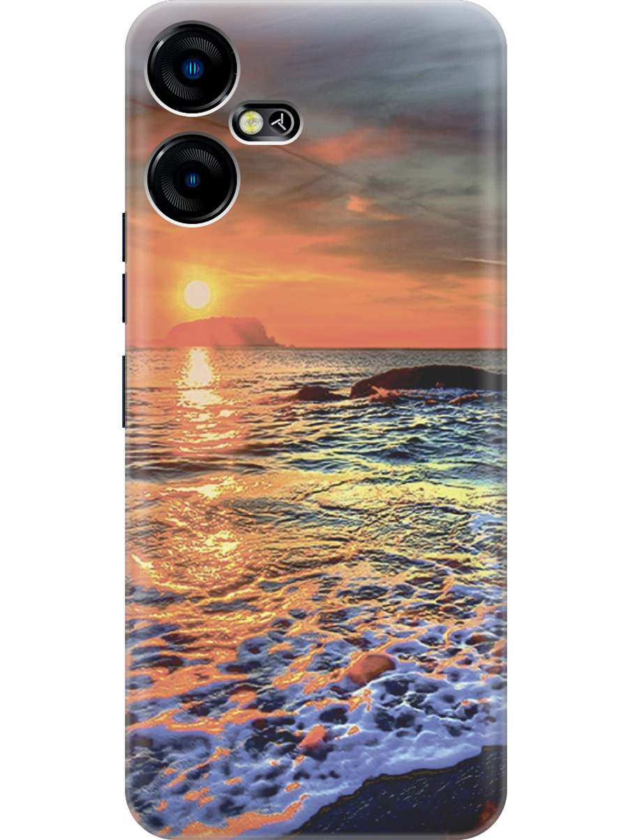 

Силиконовый чехол на Tecno Pova Neo 3 "Закат на море", Белый;оранжевый, 20001480