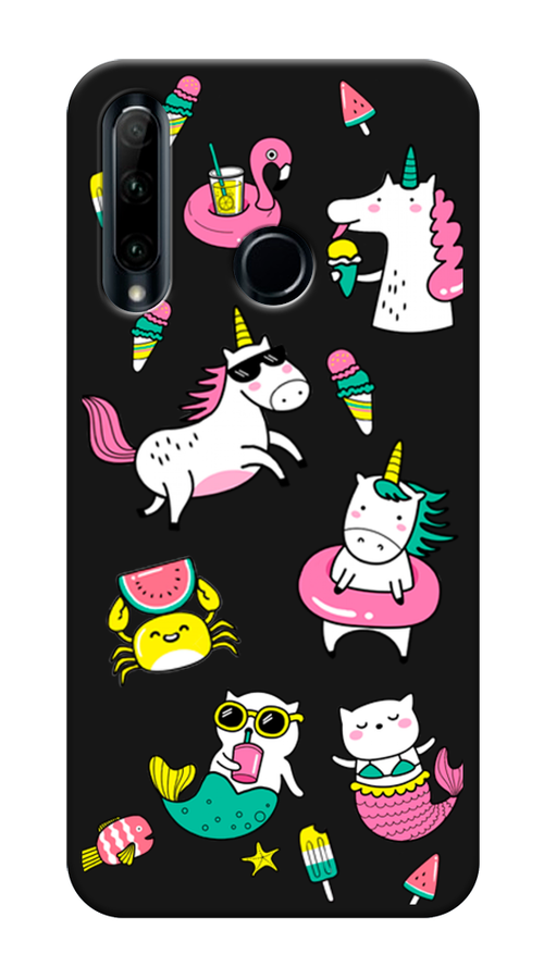 

Чехол Awog на Huawei P Smart Plus 2019 "На отдыхе", Белый;голубой;розовый, 69252-1