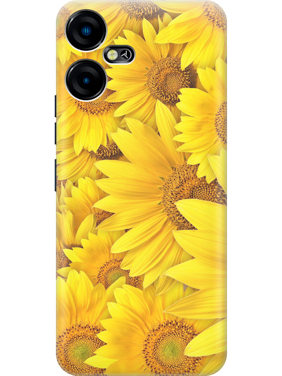 

Силиконовый чехол на Tecno Pova Neo 3 "Море подсолнухов", Желтый;коричневый, 20001480