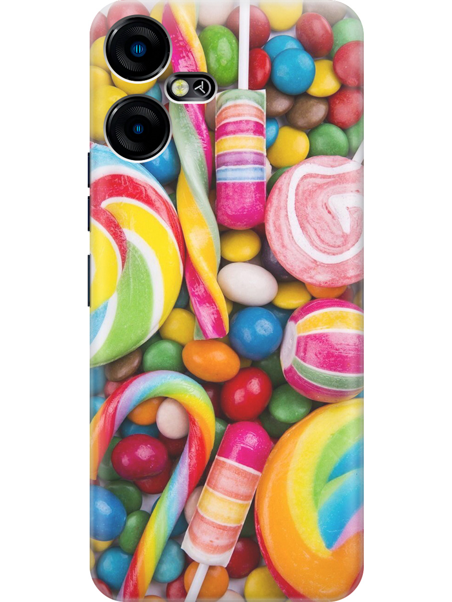 

Силиконовый чехол на Tecno Pova Neo 3 "Сладости", Желтый;розовый, 20001480