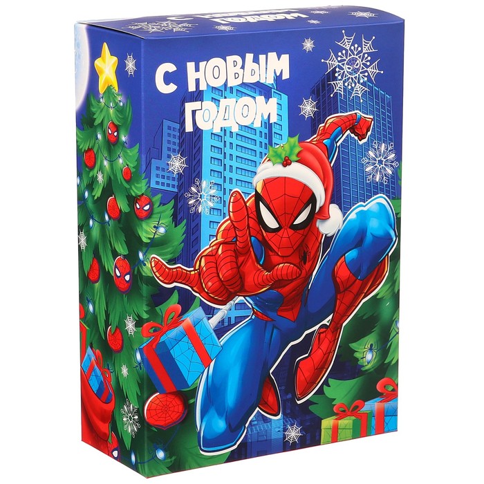 

Коробка складная, С Новым годом, 16 х 23 х 7,5 см, Человек-паук, Разноцветный