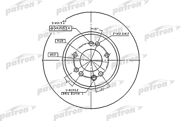 

Тормозной диск PATRON передний PBD1585