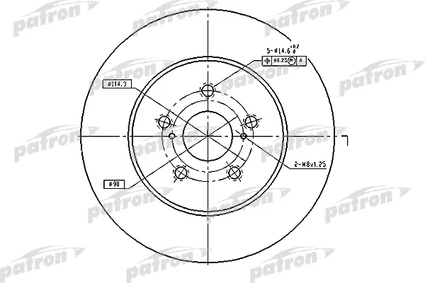 

Диск тормозной передн LEXUS: RX 03- PATRON PBD4493