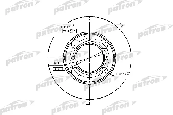 Тормозной диск PATRON передний PBD1428