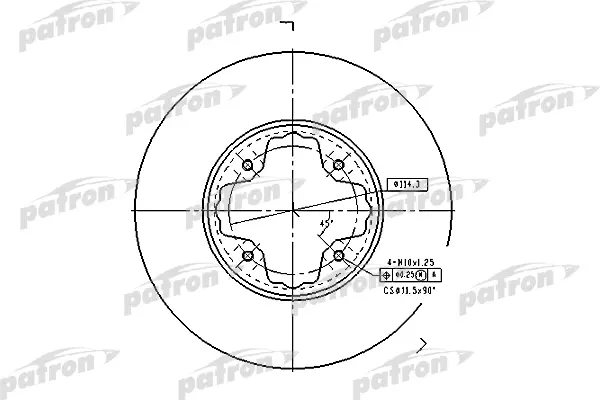 Диск тормозной передн HONDA: ACCORD IV 90-93, ROVER: 600 93-99 PATRON PBD2679