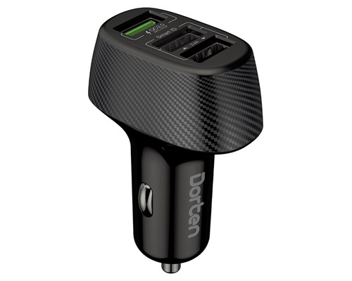 фото Зарядное устройство usb dorten car quick charger 3-port usb smart id 30w black