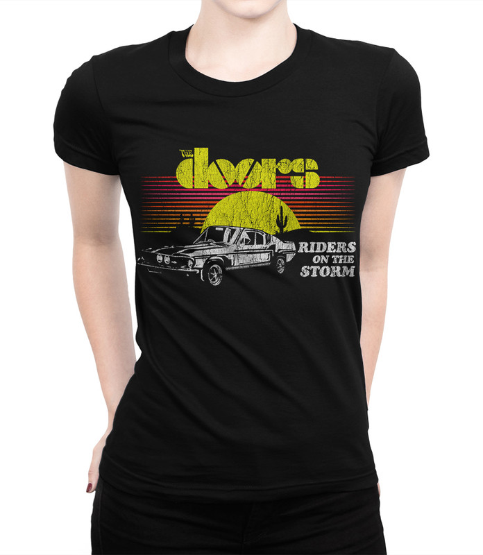 

Футболка женская Dream Shirts The Doors - Riders On The Storm-1 черная 2XL, The Doors - Riders On The Storm-1