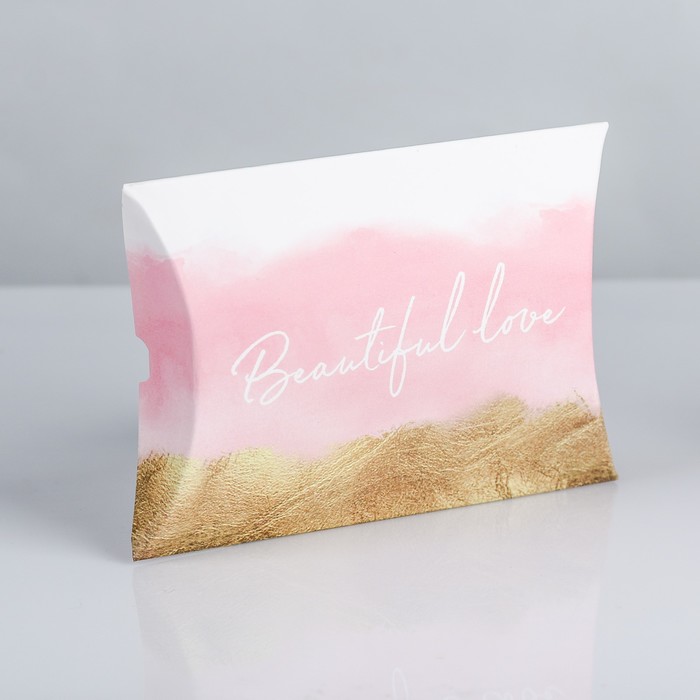 

Коробка складная фигурная «Beautiful love», 11 x 8 x 2 см, Белый;розовый;золотистый