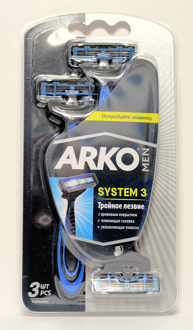 фото Бритвенный станок arko men "system 3", 3 штуки