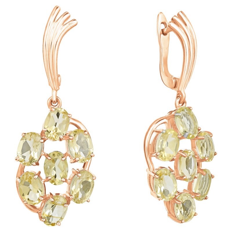 

Серьги из серебра с цитрином LAZURIT-ONLINE 7829RG, 7829RG