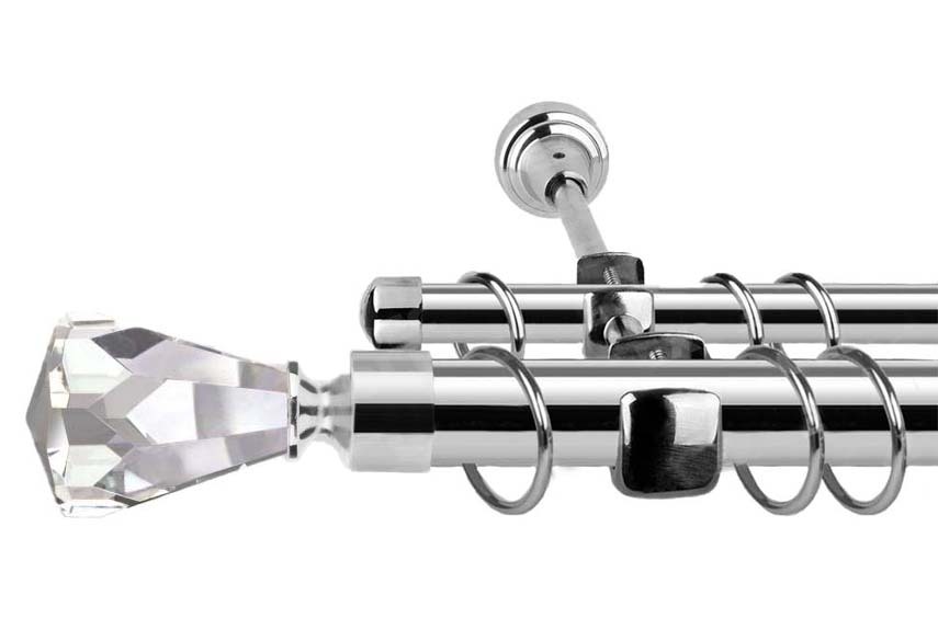 

Карниз Вайтиз кованый двухрядный для тюля штор и портьеры, хром, 300см, Серебристый, Вайтиз