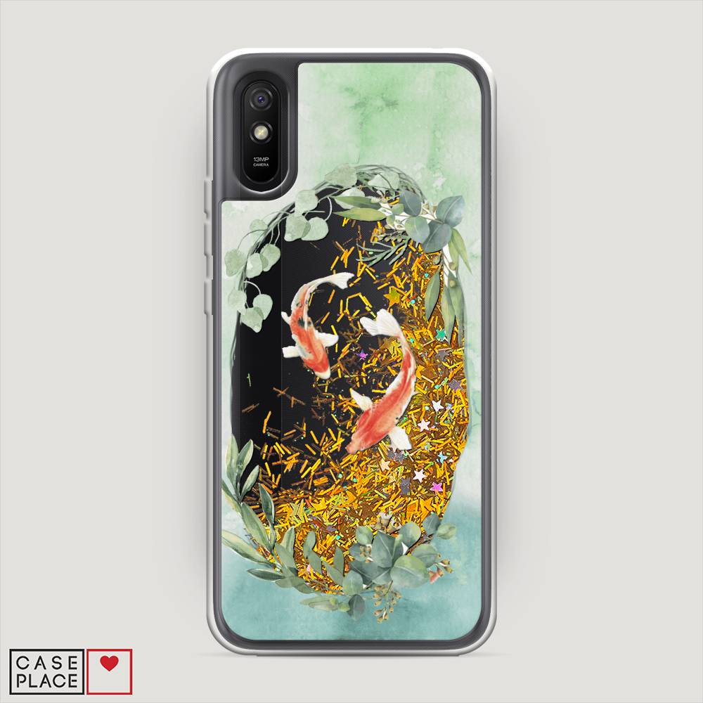 

Чехол Awog на Xiaomi Redmi 9A "Две золотые рыбки", Разноцветный, 38990-1