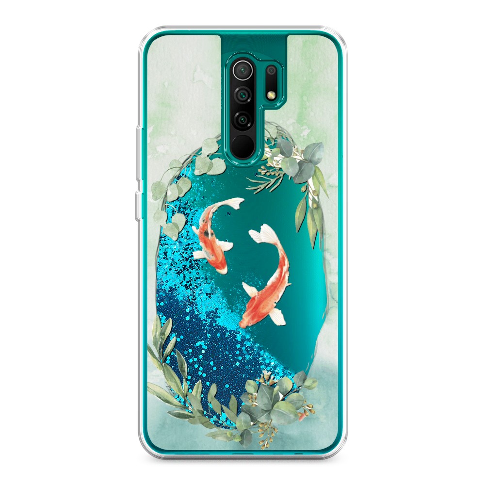 

Жидкий чехол с блестками "Две золотые рыбки" на Xiaomi Redmi 9, 38393-1