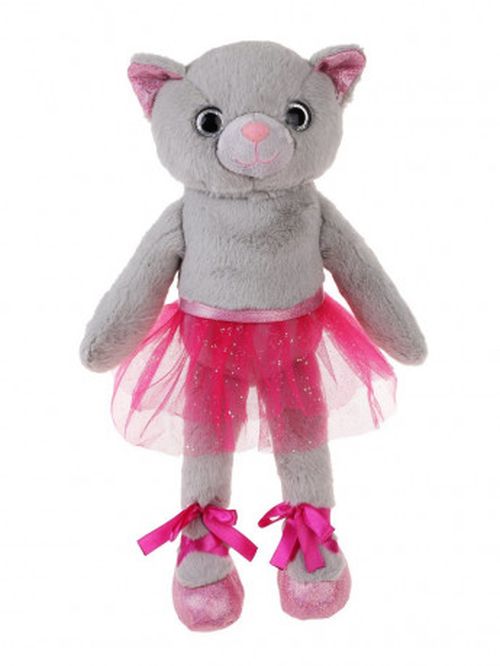 фото Мягкая игрушка fluffy family киска - балеринка серый 681965, 33 см