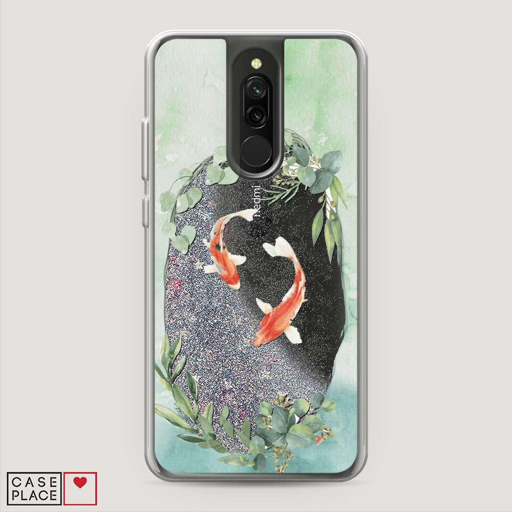 

Жидкий чехол с блестками "Две золотые рыбки" на Xiaomi Redmi 8, 37191-1