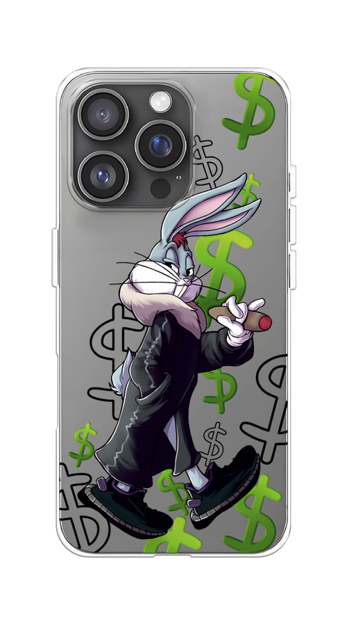 

Чехол на Apple iPhone 16 Pro "Rich Bugs Bunny", Зеленый;черный;голубой, 16250-1