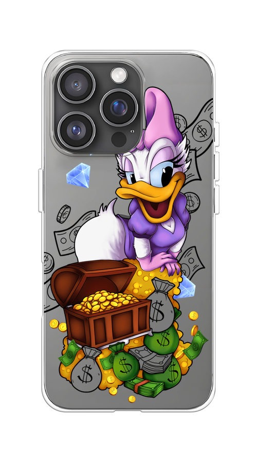 

Чехол на Apple iPhone 16 Pro "Rich Daisy Duck", Коричневый;белый;фиолетовый, 16250-1