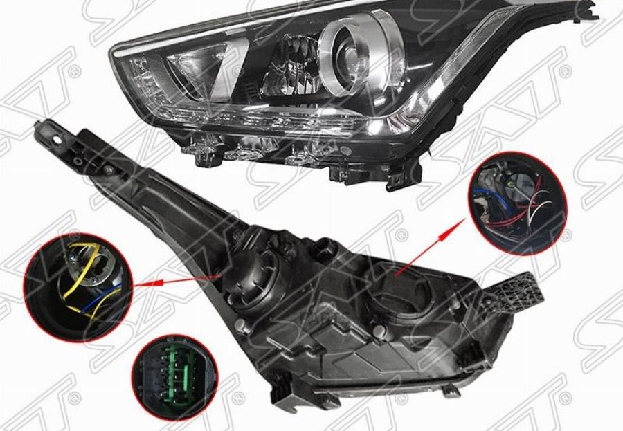 

SAT Фара HYUNDAI CRETA 16-21 LH диодная, линза, ST1211112L