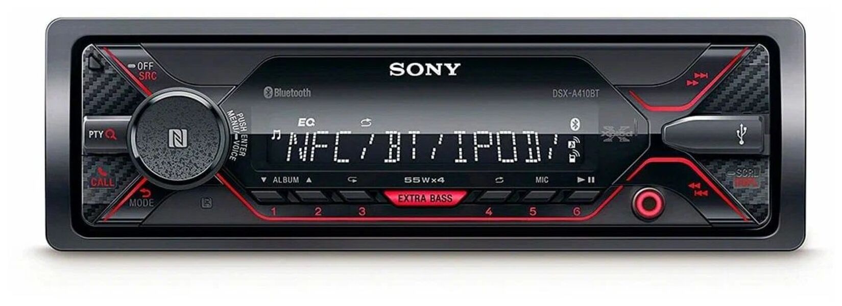 Автомагнитола Sony DSX-A410BT 1DIN 4x55Вт