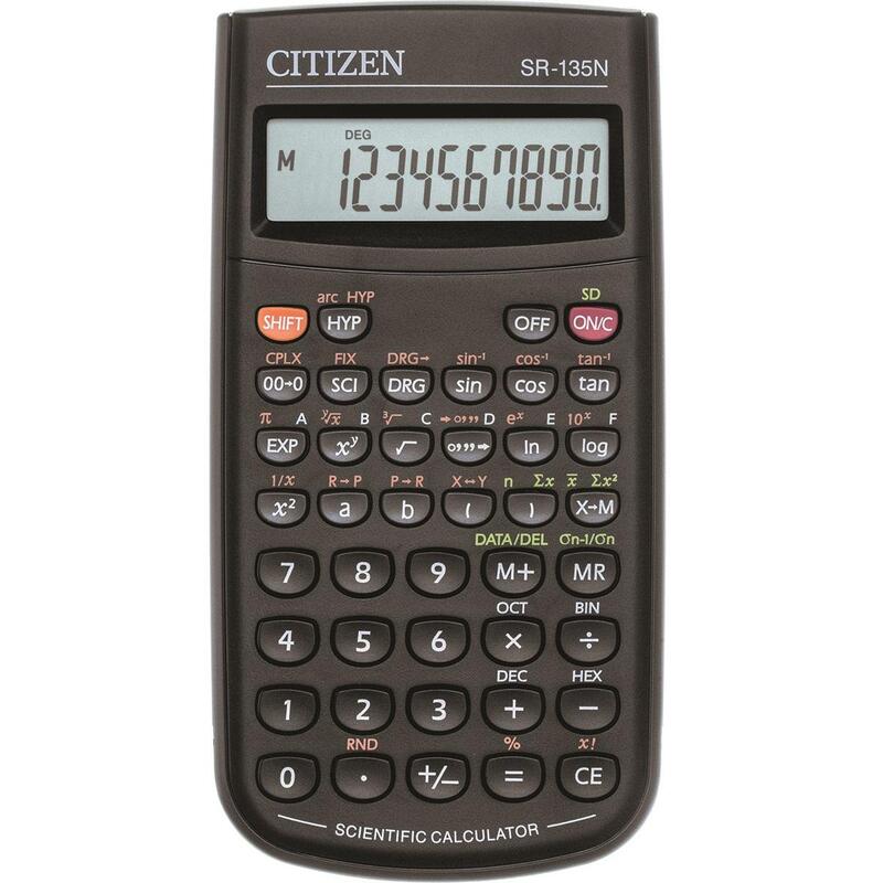 Калькулятор научный Citizen SR-135N, 8+2 разряда, черный