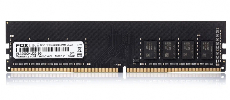 

Оперативная память Foxline FL3200D4U22-8G (FL3200D4U22-8G), DDR4 1x8Gb, 3200MHz, FL3200D4U22-8G