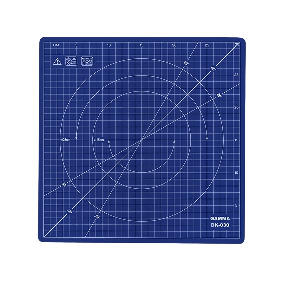 Вращающийся мат Gamma для кроя, 30х30 см, в пакете, с картонным еврослотом, синий