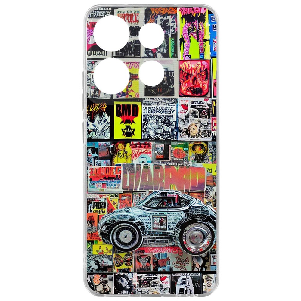 

Чехол-накладка Krutoff Clear Case Автопамфлет для TECNO Spark Go 2023, Прозрачный