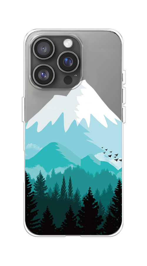 

Чехол на Apple iPhone 16 Pro "Синяя снежная гора", Белый;голубой;бирюзовый, 16250-1