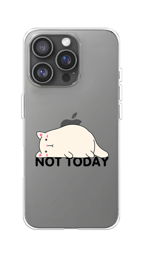 

Чехол на Apple iPhone 16 Pro "Cat not today", Белый;розовый;черный, 16250-1