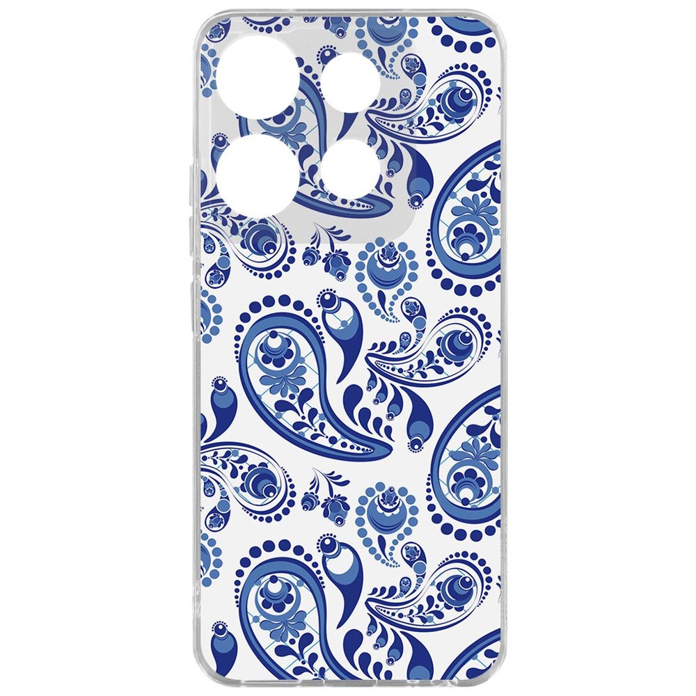 

Чехол-накладка Krutoff Clear Case Гжель для TECNO POP 7 Pro, Прозрачный